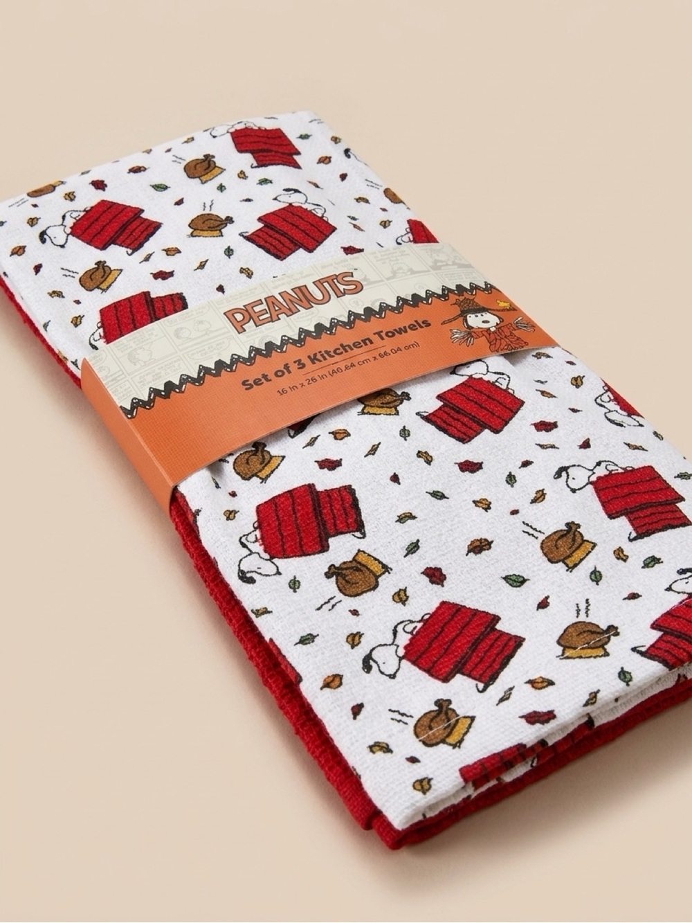 🆕PEANUTS SNOOPY THANKSGIVING 🦃 SET OF 3 KITCHEN TOWELS - Picture 3 of 8